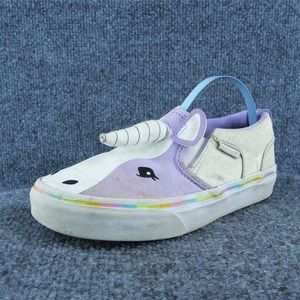 VANS Youth Girls Slip-On Shoes‎ Purple Fabric Slip On Size 1 Medium
